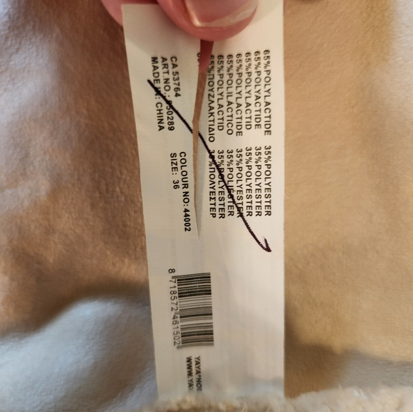 YAYA woman's beige faux suede/wool long vest size 36 or XS/S - Picture 7 of 8